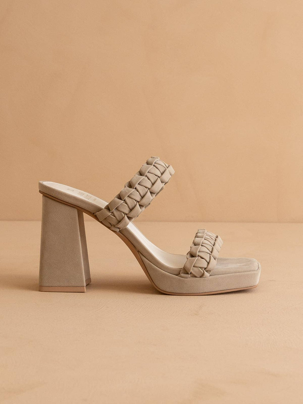 The Zenda Taupe | Braided Chunky Platform Party Heel