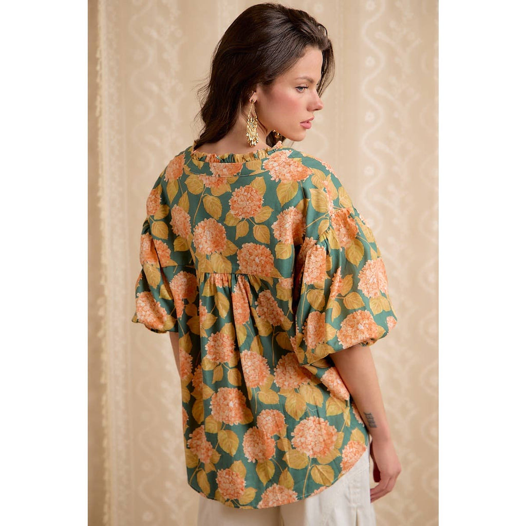 Botanical Floral Print Blouse