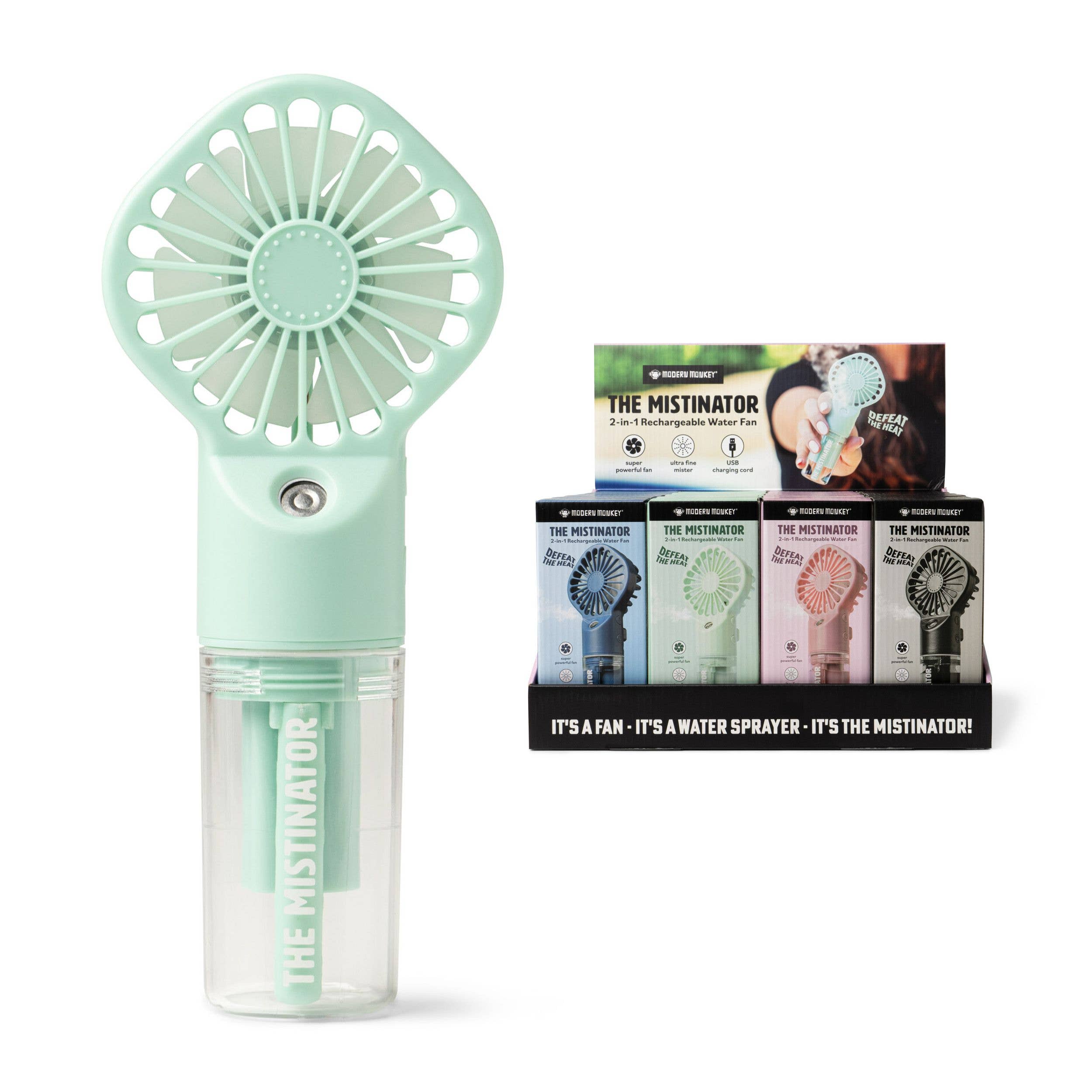 Modern Monkey The Mistinator 2-in-1 Rechargeable Water Fan