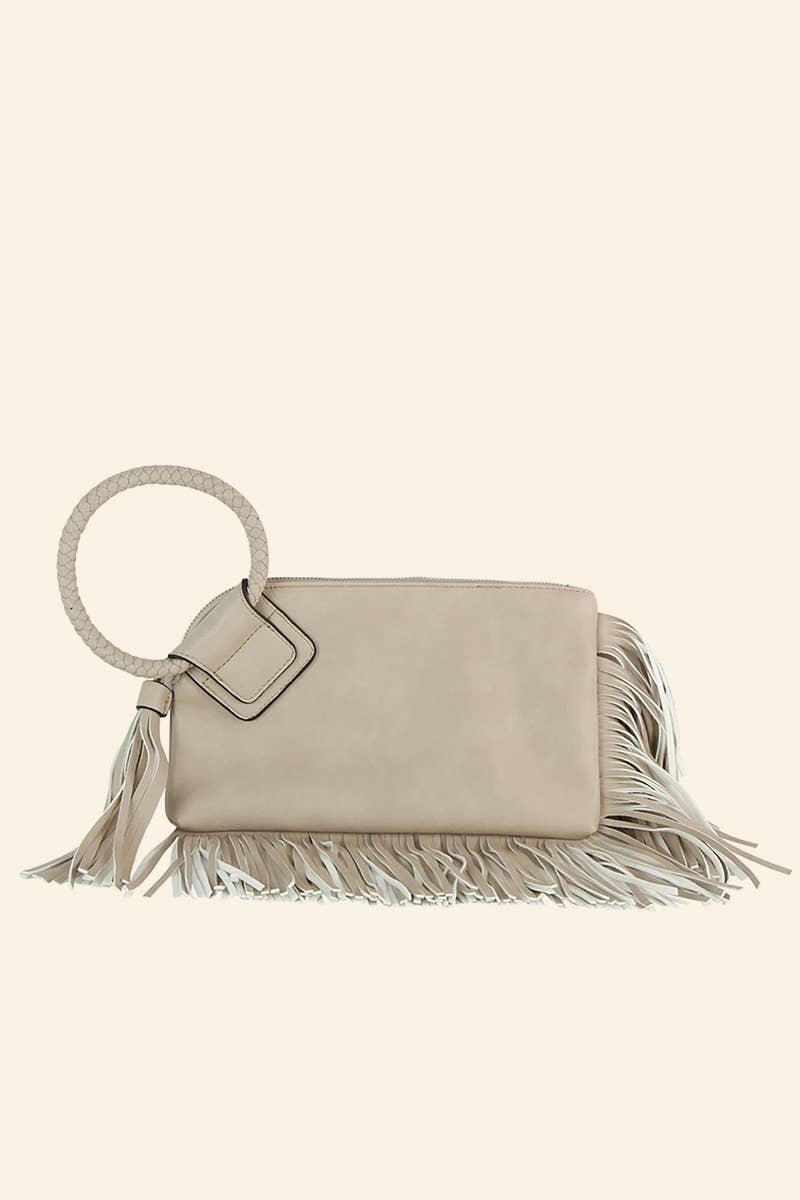 Fringe Cuff Clutch Tassel Wristlet