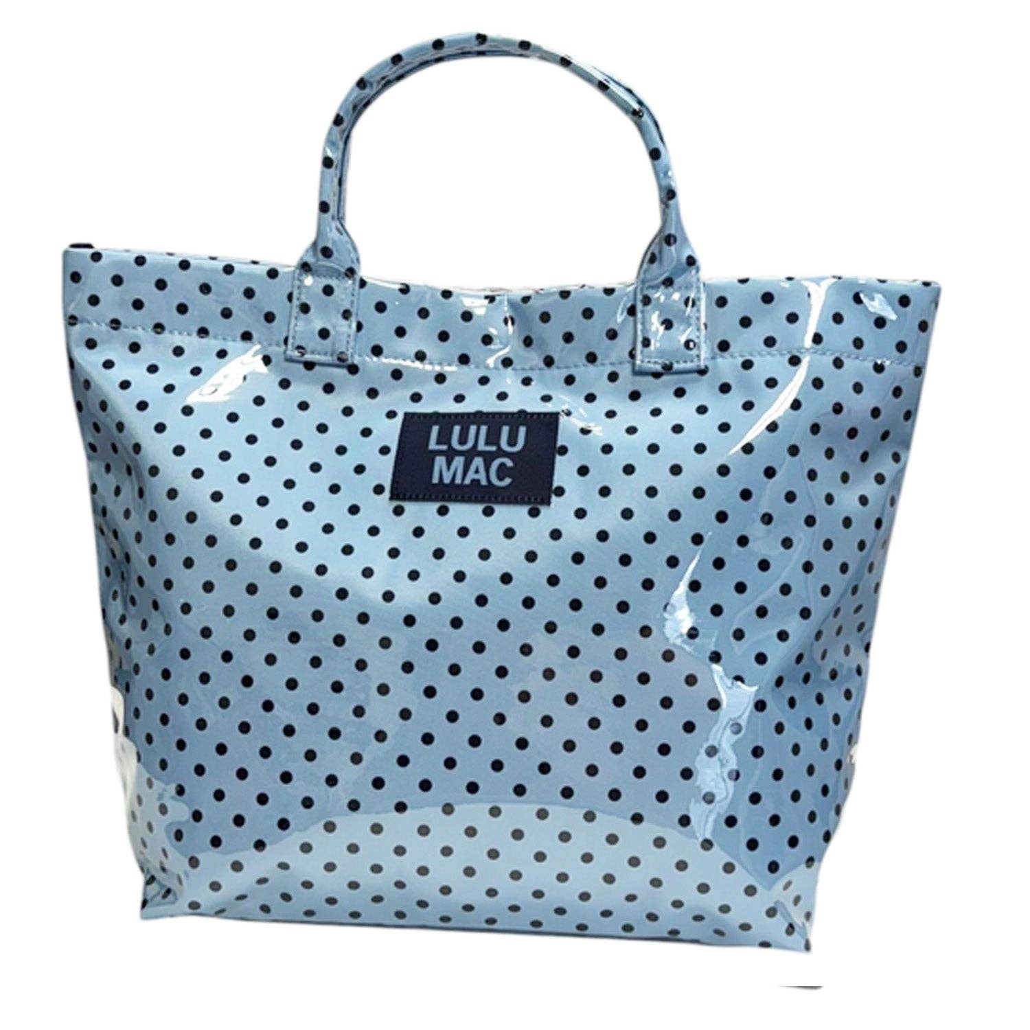 LM-Light Blue/Navy Dot Tote Bag