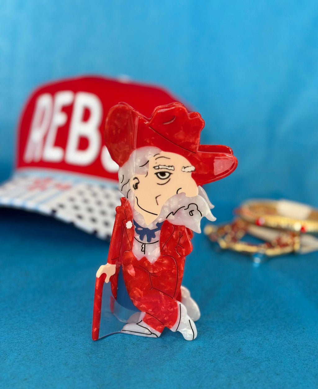 Game Day Hair Clip-Rebs/Dawgs