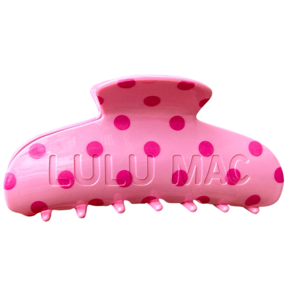 LM Hair Clip Pink/Hot Pink Dot