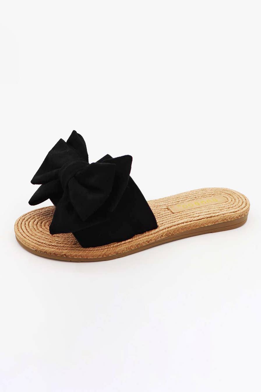 BOW SLIDE SANDALS