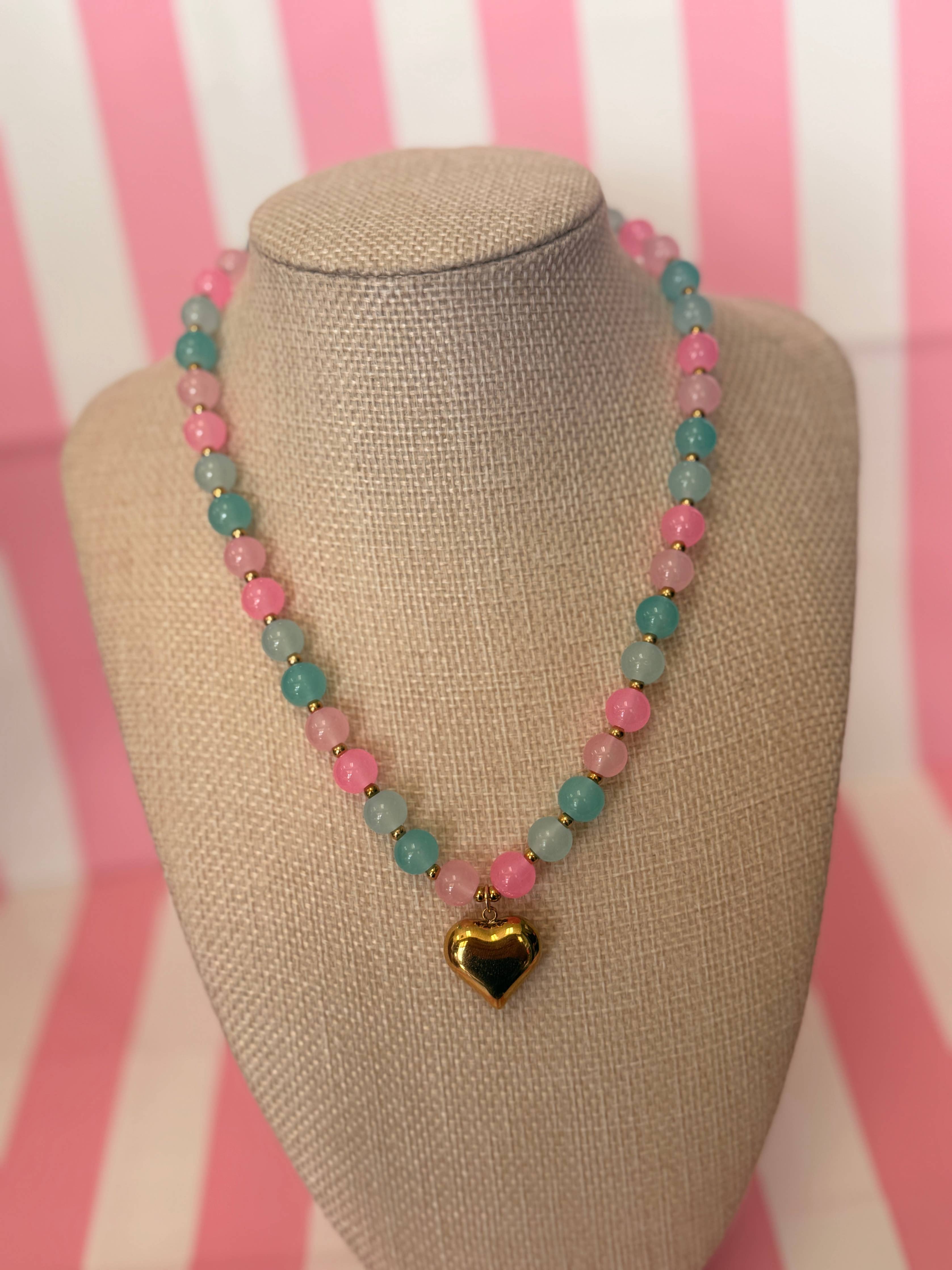 Small Bubble Heart Necklace