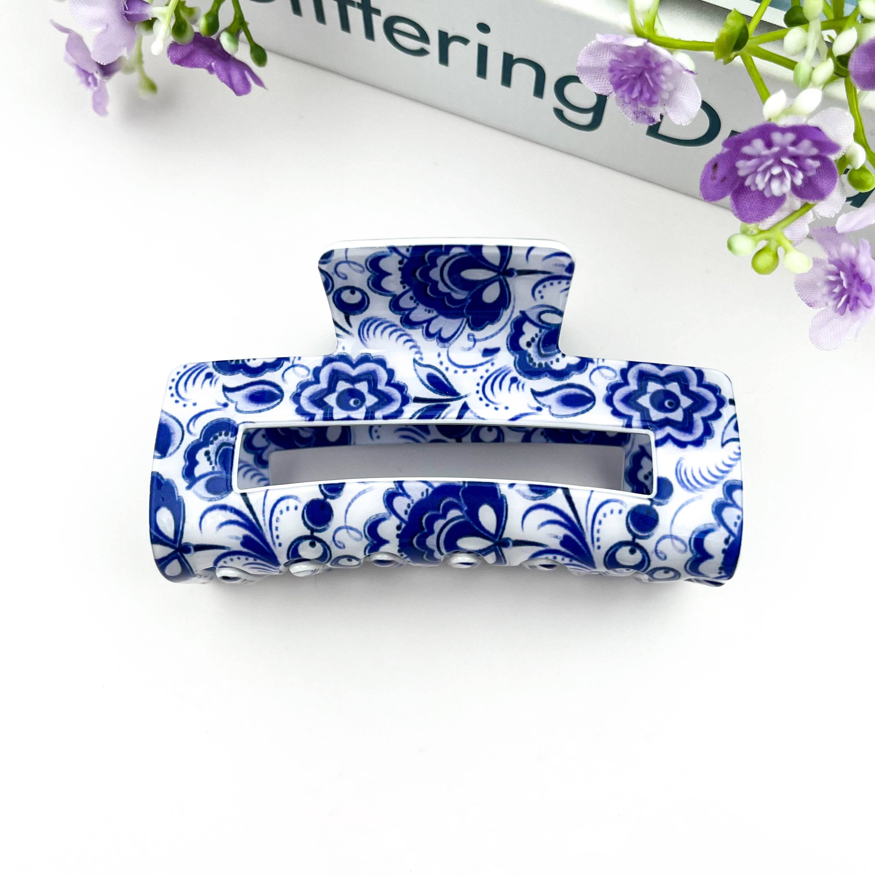 Blue & White Hair Clip