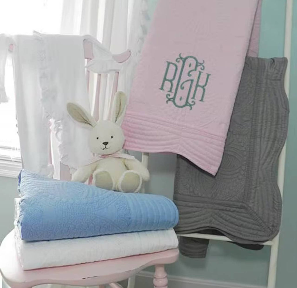Heirloom Quilt - Baby Quilt Blanket with Monogram