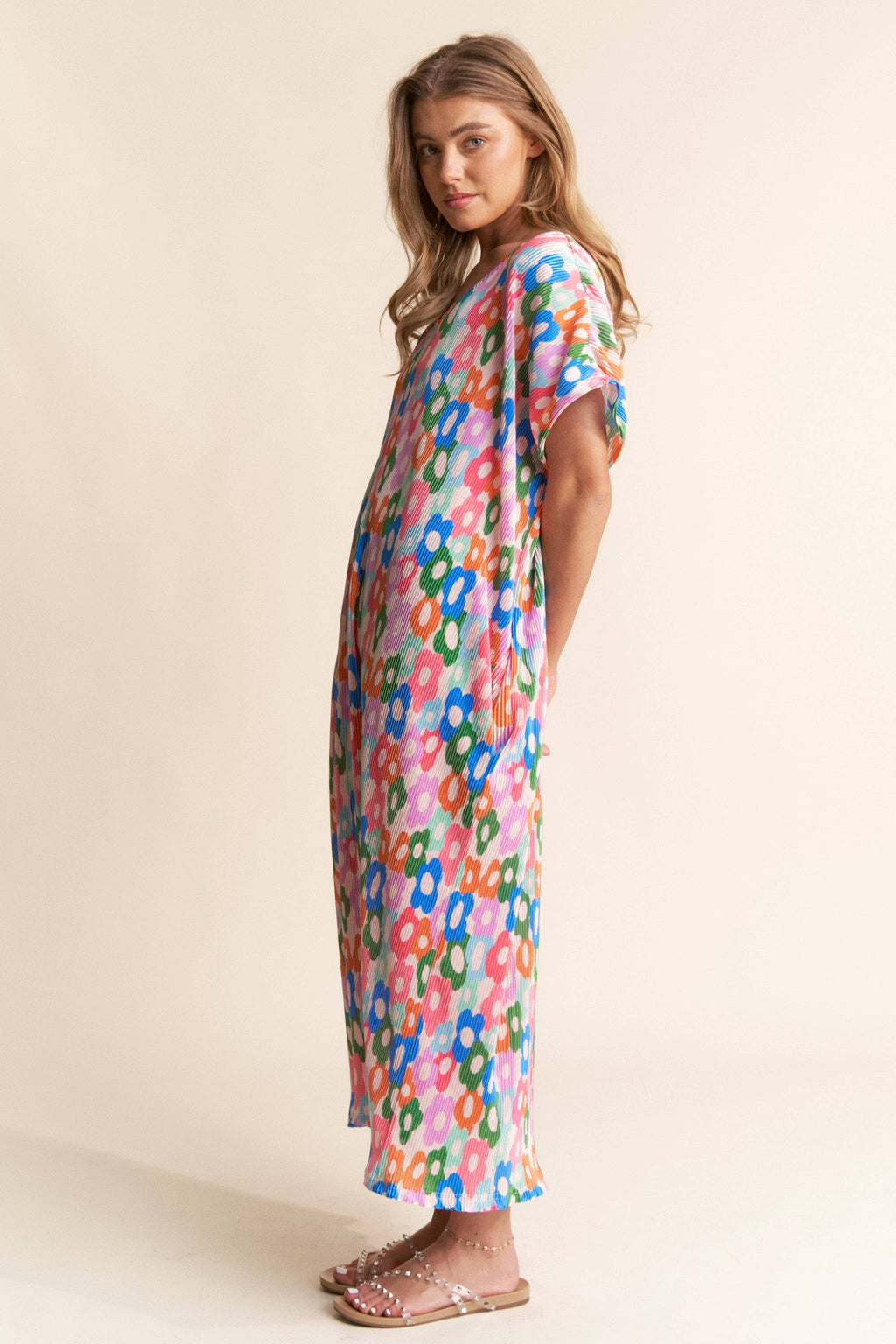 Floral Print Multi-color Tunic Dress