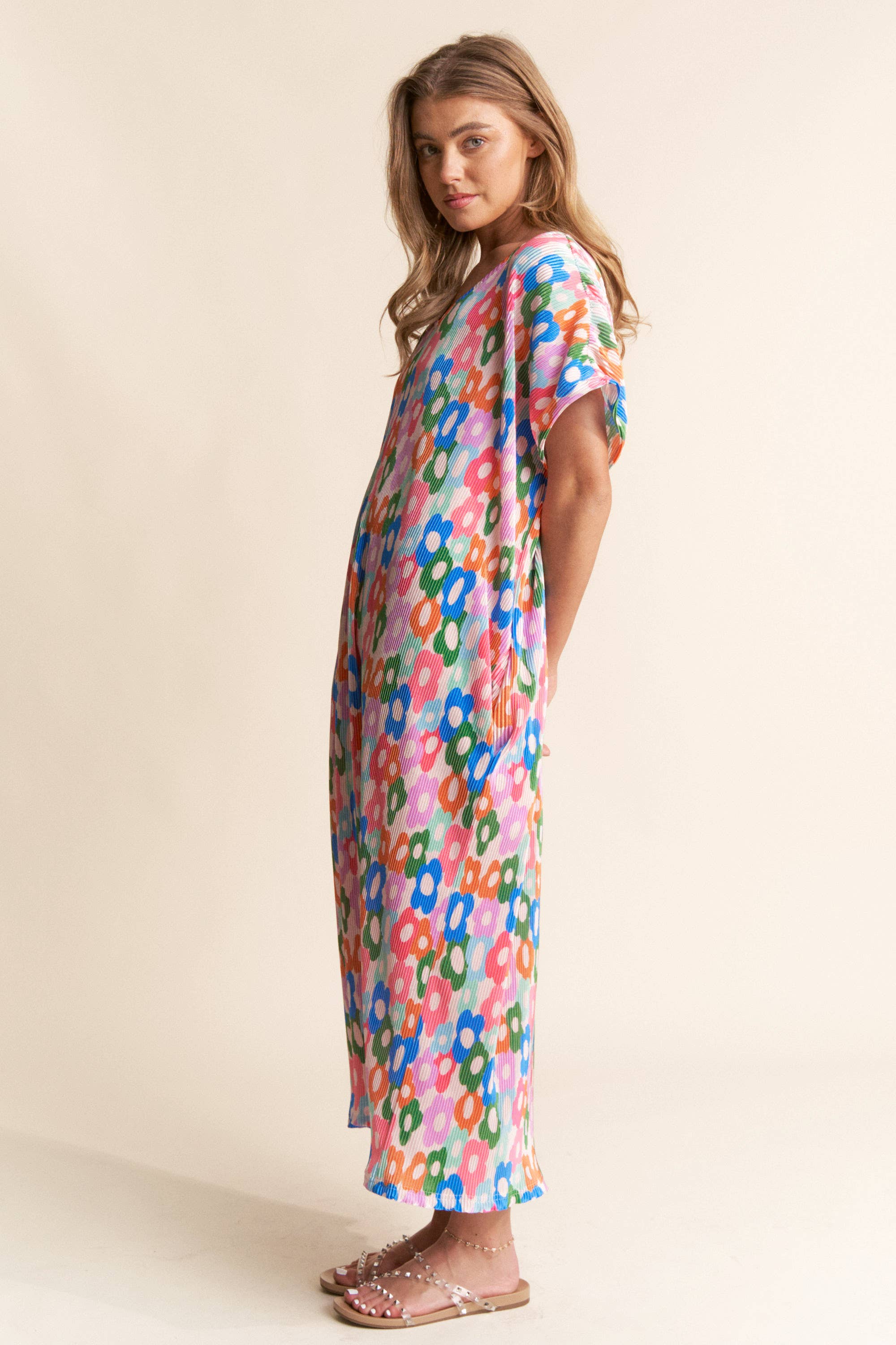 Floral Print Multi-color Tunic Dress