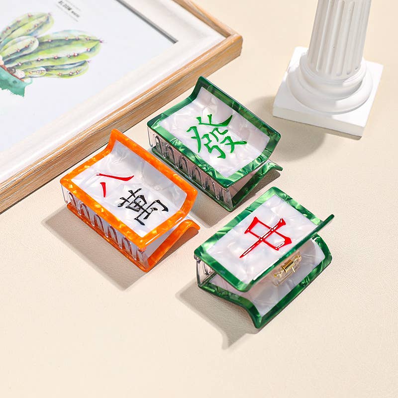 Mahjong Tile Hair Clip