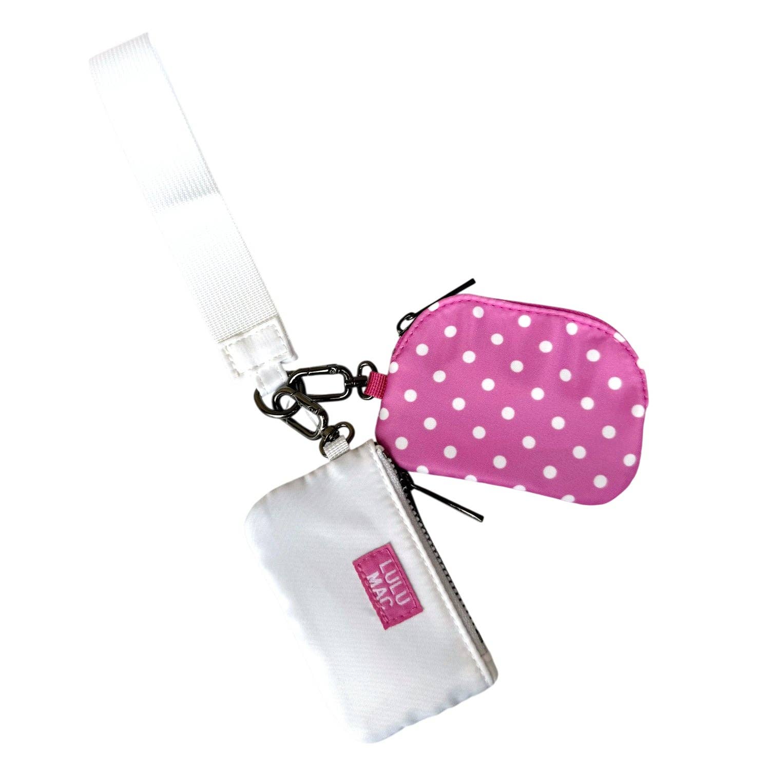 Lulu Mac Wristlet Hot Pink/White Dots