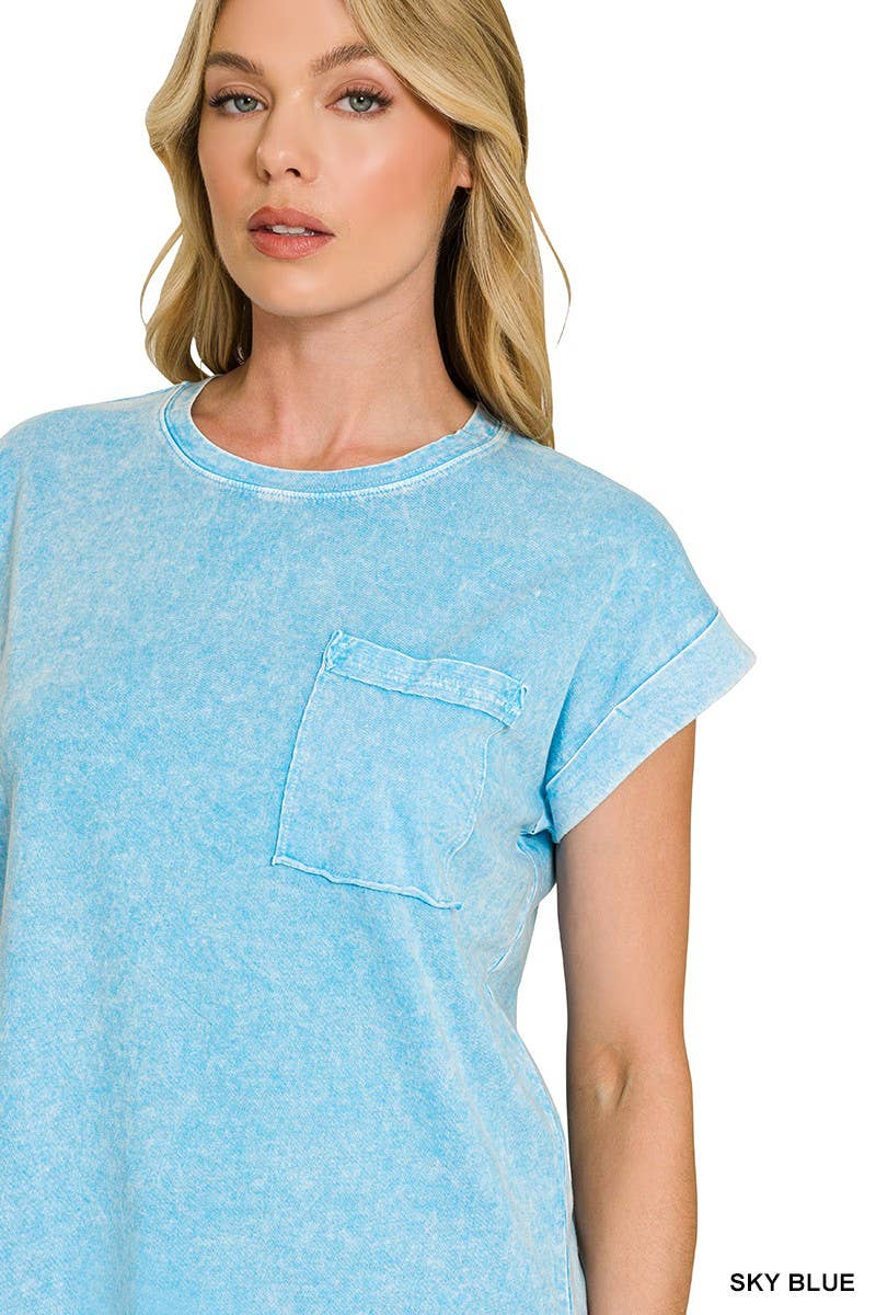 Halo Washed Cuffed Short Sleeve Tee