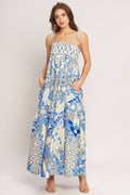 Blue Mix woven maxi dress -