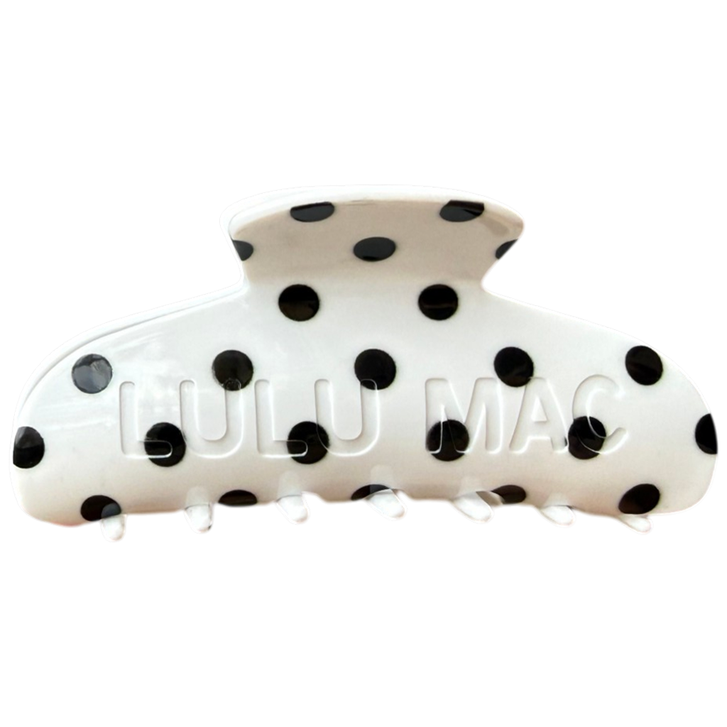 LM White/Black Dot Hair Clip