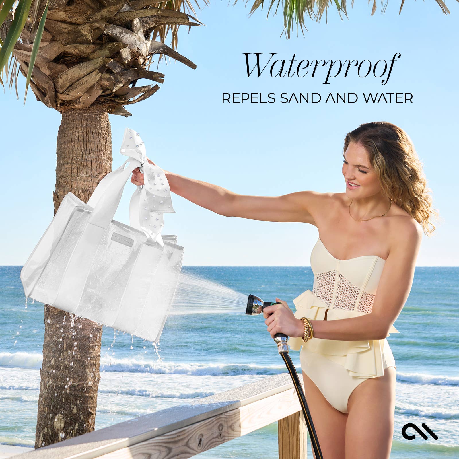 Case-Mate Ivory Pearl Bow Jelly Tote Bag
