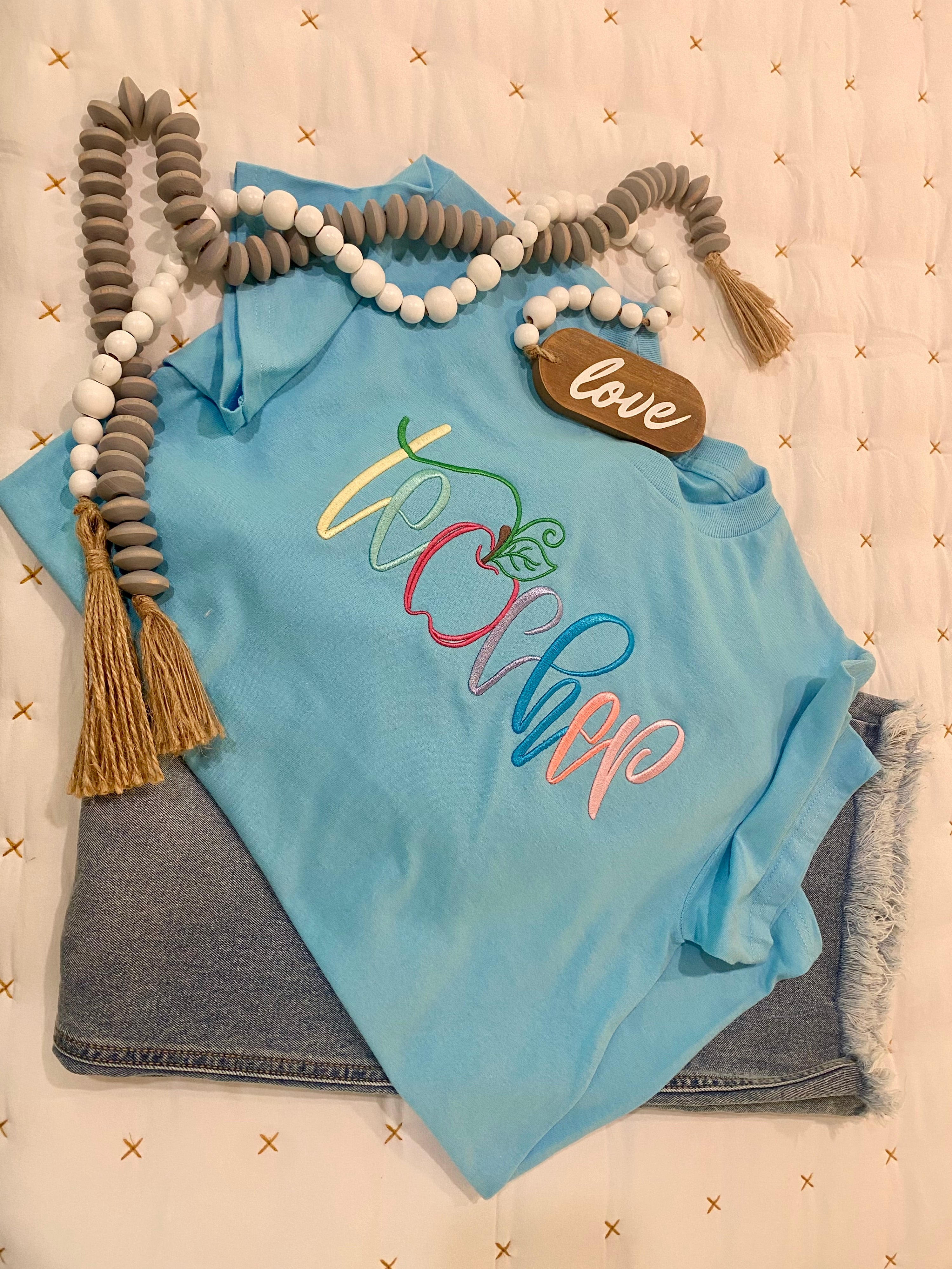 Teacher Embroidered T Shirt