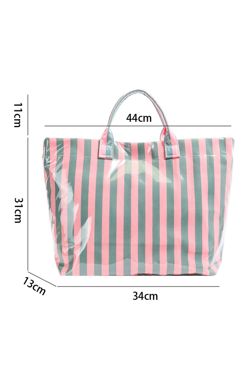 Glossy Striped Large Tote Bag