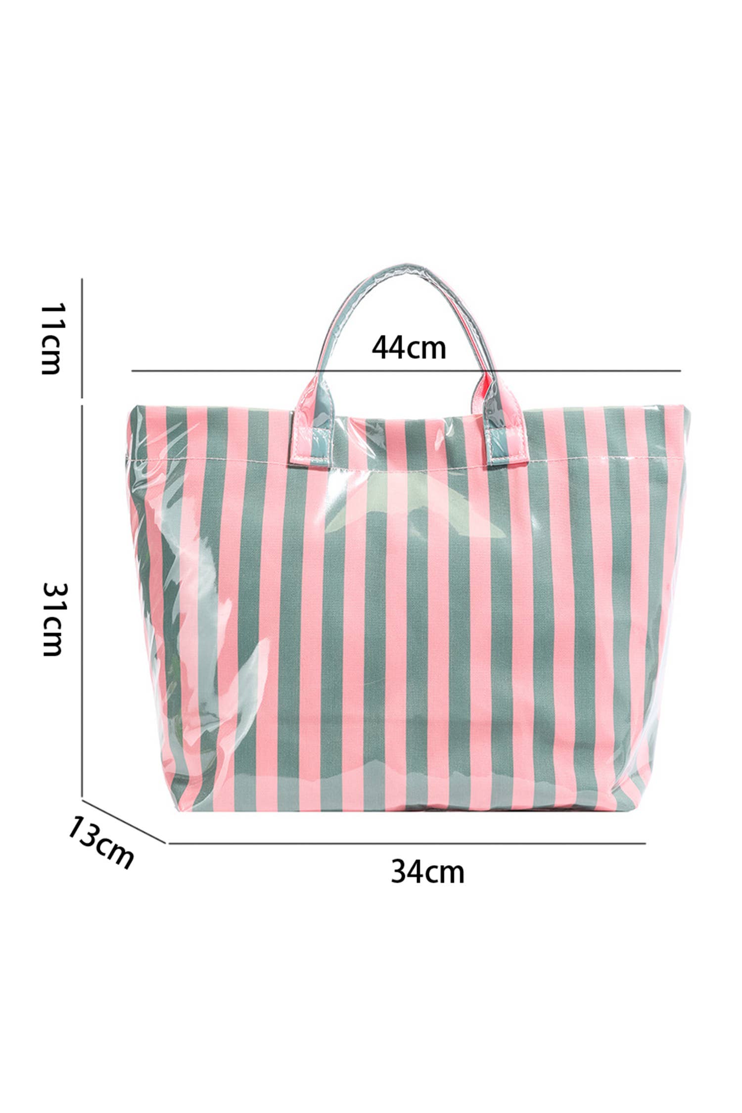 Glossy Striped Large Tote Bag
