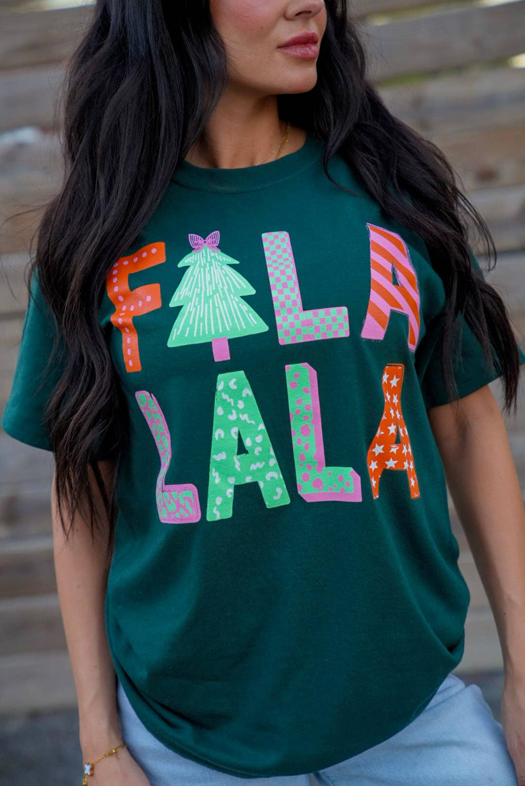 Fa La La | Dark Green | Short Sleeve Tee