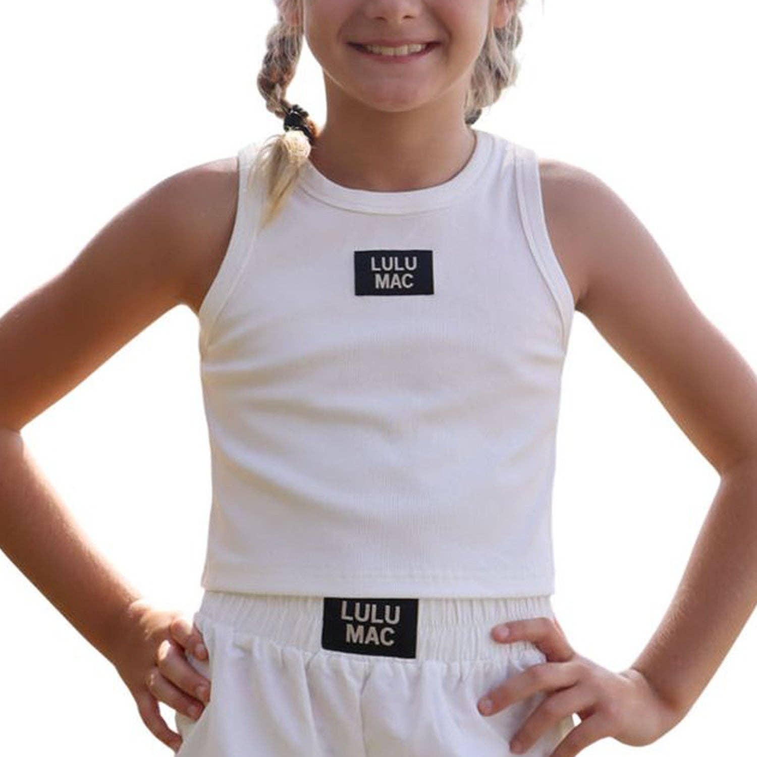 Lulu Mac- WHITE KIDS SOLID TANK