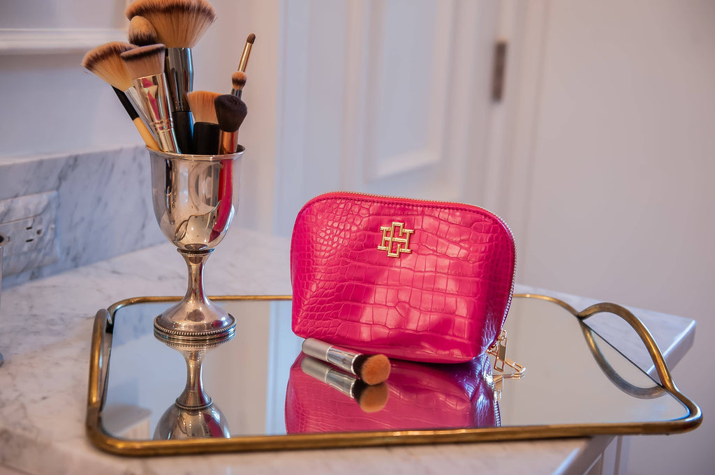 Caroline Hill- Ibiza Small Pouch Hot Pink