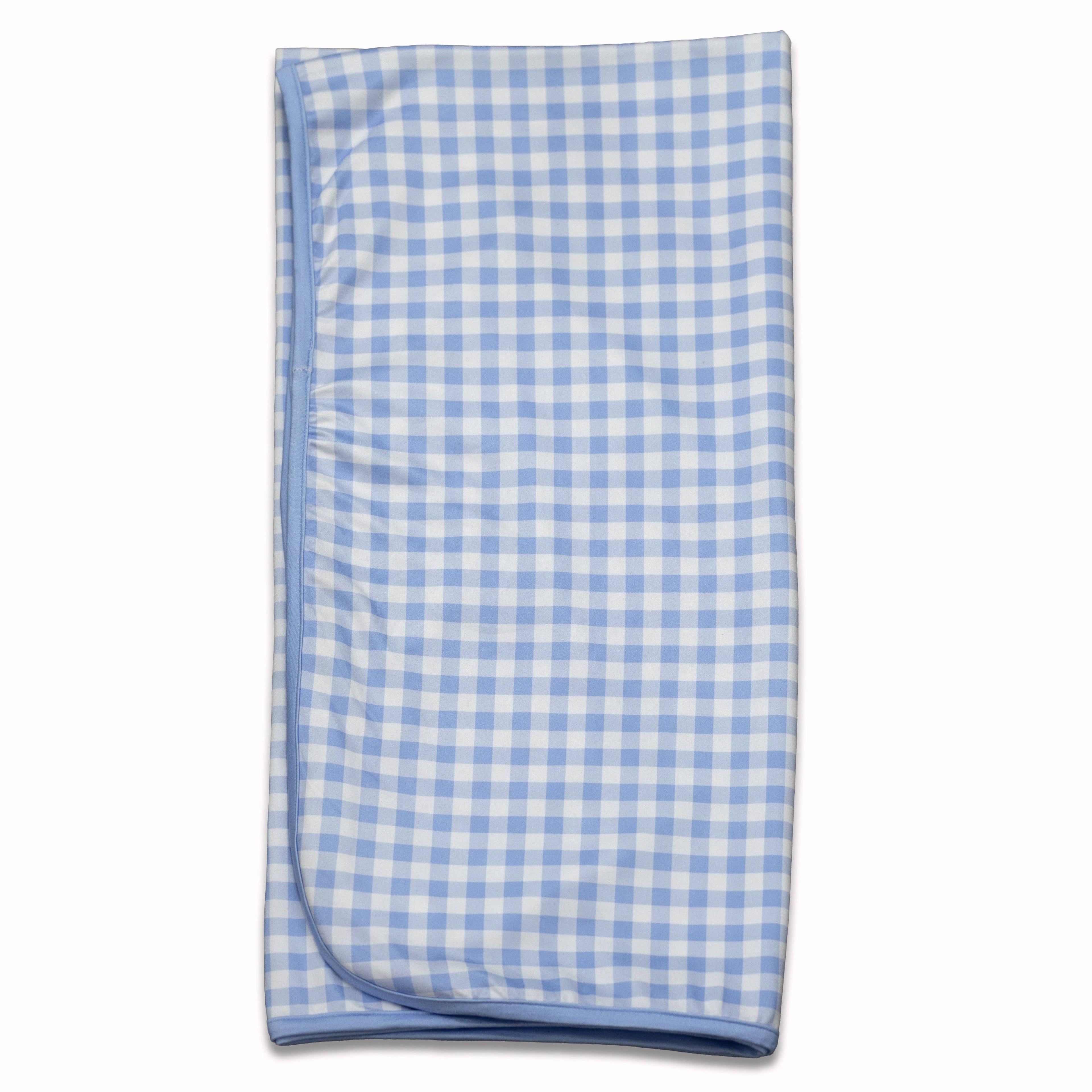 Blue Gingham Swaddle Blanket
