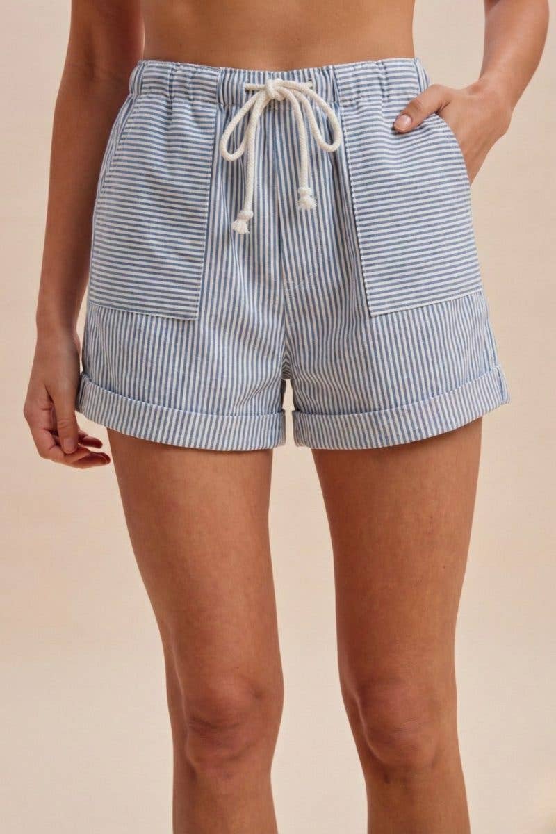 4th Of July Stripe Cotton Twill Shorts