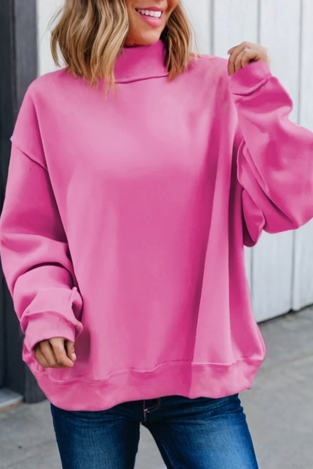 LAS Oversized Drop Shoulder Reversible Sweatshirt