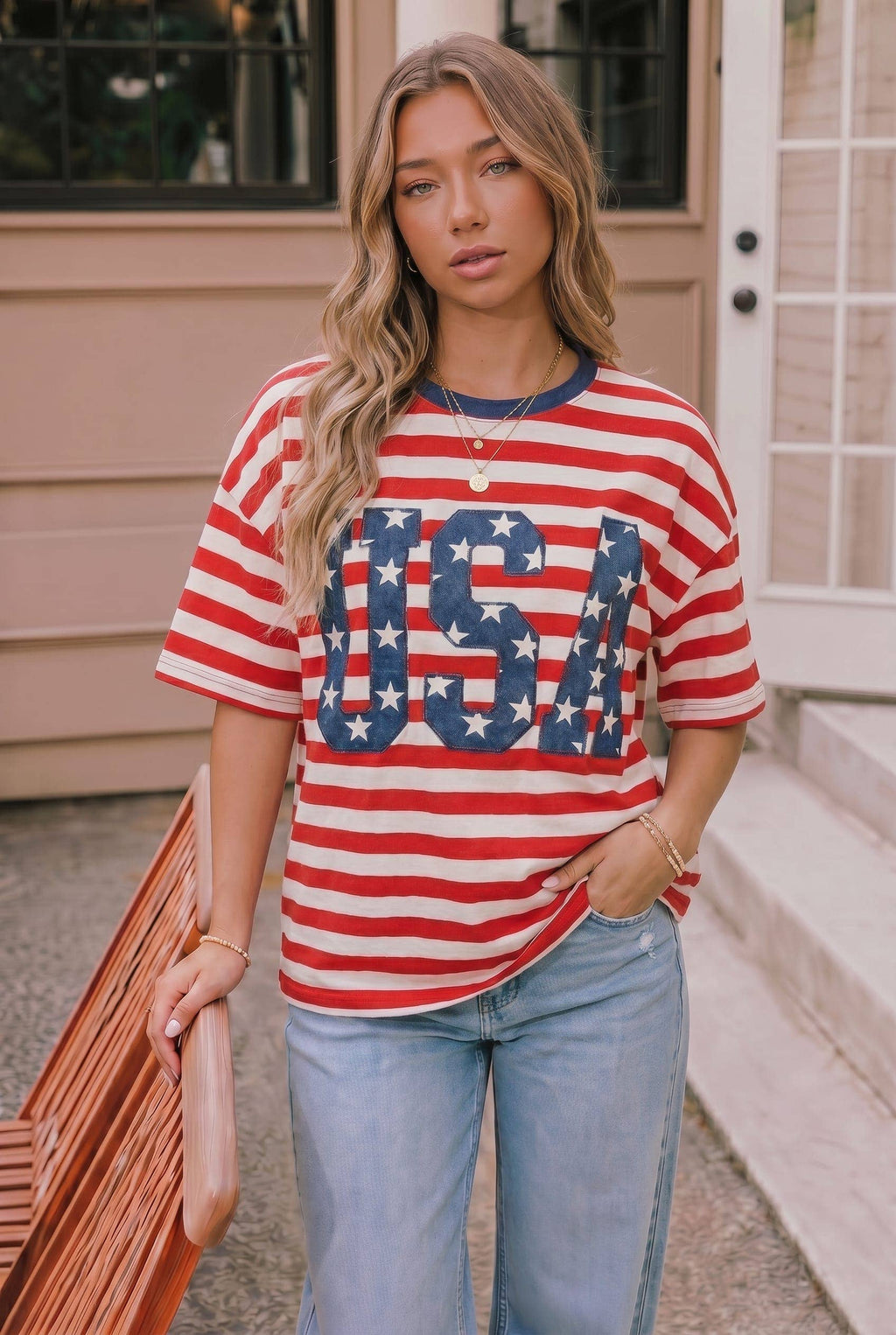 USA Oversized Tee- Curvy Size