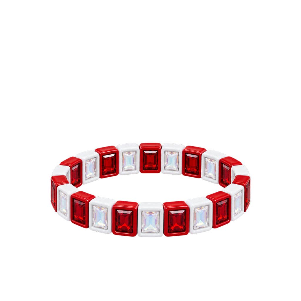 LM Red/White Rhinestone Bracelet