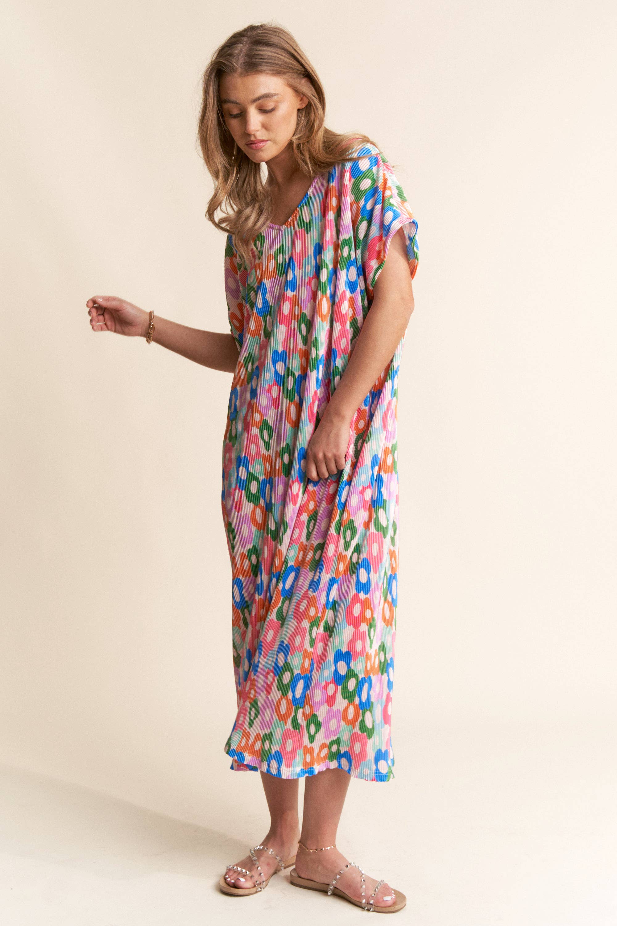 Floral Print Multi-color Tunic Dress