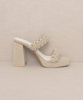 The Zenda Taupe | Braided Chunky Platform Party Heel