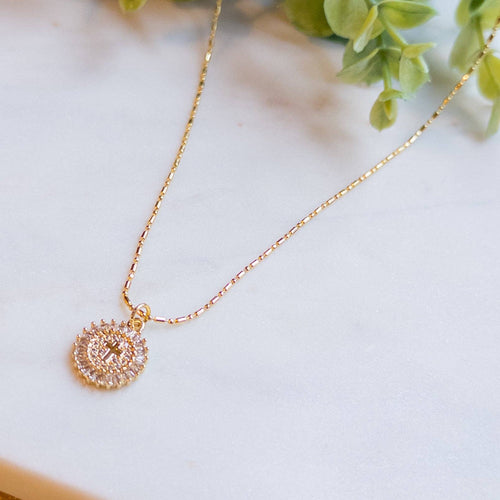 Circle Cross Charm Necklace