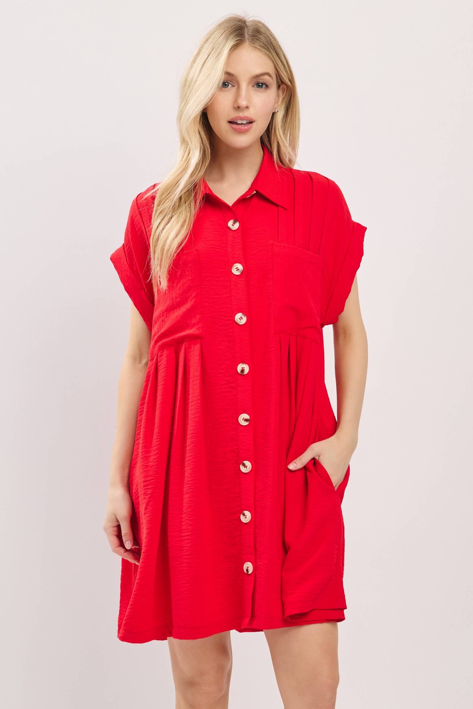 Button Front Airflow Shirt Dress