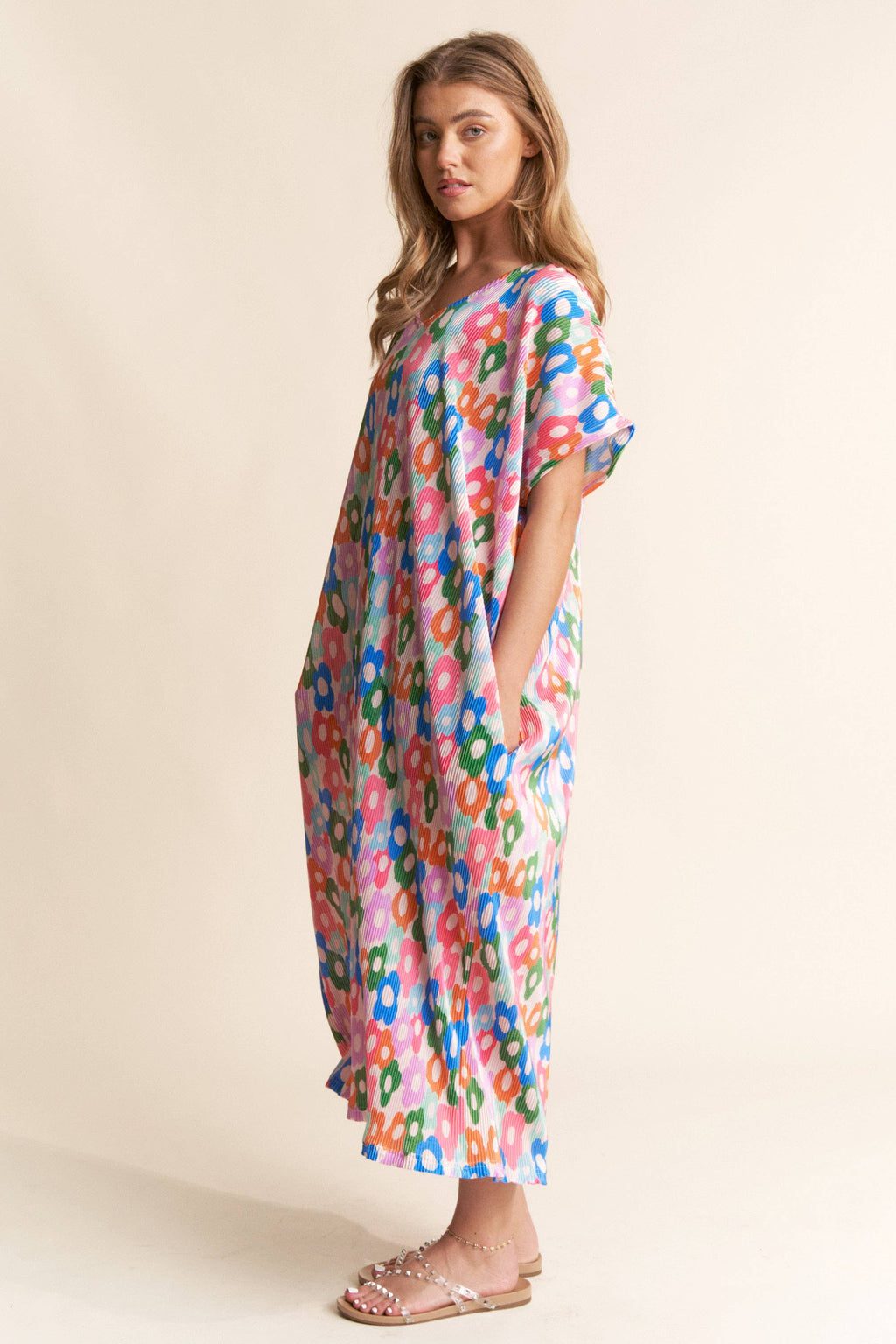 Floral Print Multi-color Tunic Dress