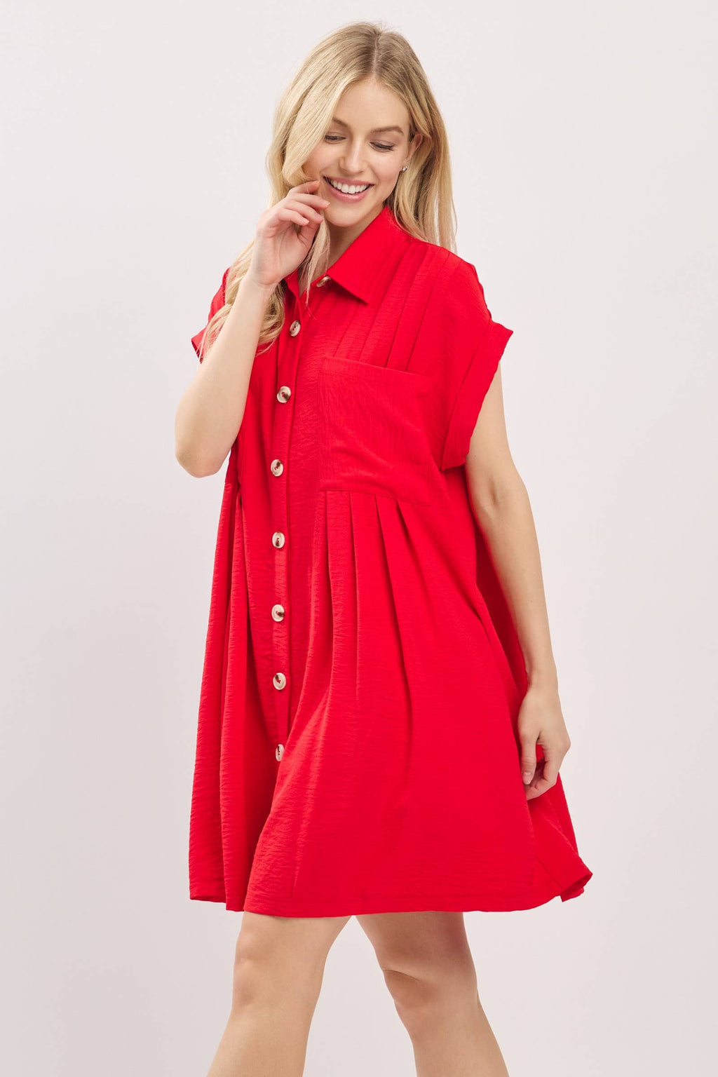 Button Front Airflow Shirt Dress