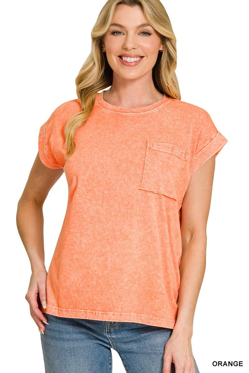 Halo Washed Cuffed Short Sleeve Tee