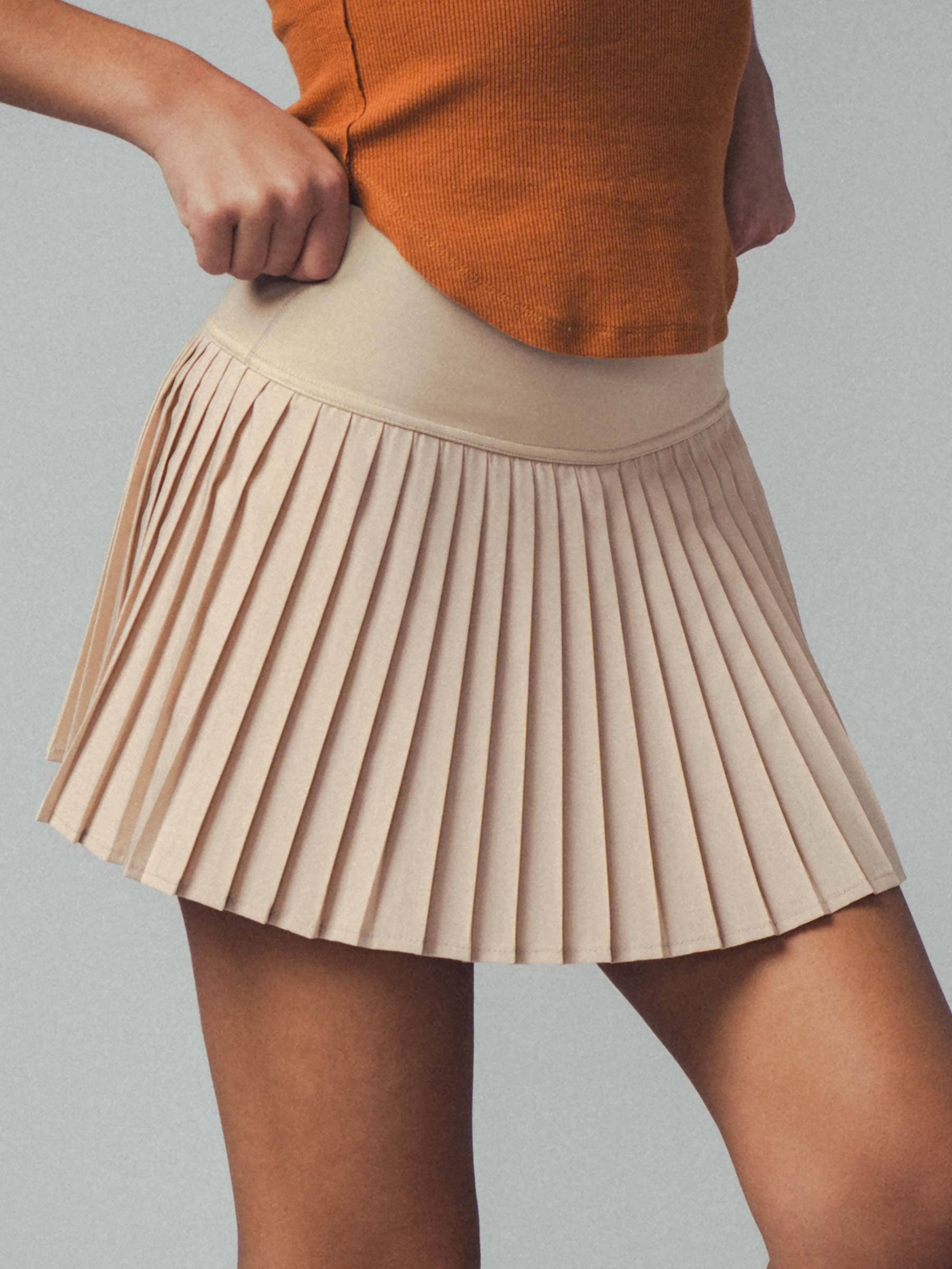 High-Waisted Pleated Tennis Skort