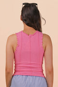 Lettuce Hem Casual Fitted Tank