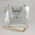 Fashionable gold chain clear bag