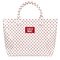 LM White/ Red Dot Tote Bag