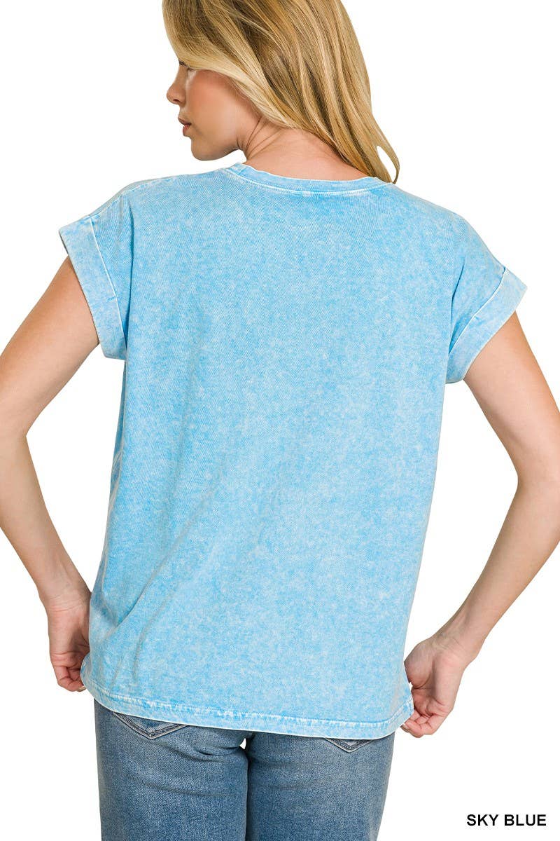 Halo Washed Cuffed Short Sleeve Tee