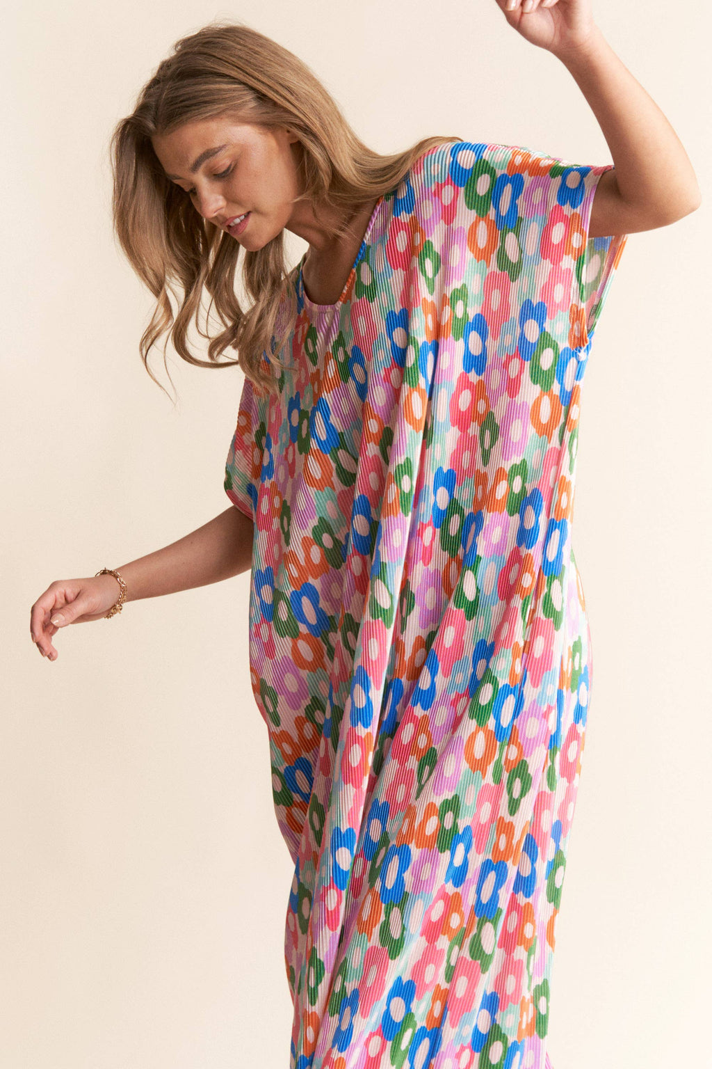 Floral Print Multi-color Tunic Dress