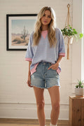 STRIPED TERRY OVERSIZED TOP