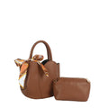 Scarf Vegan Leather Tote Set