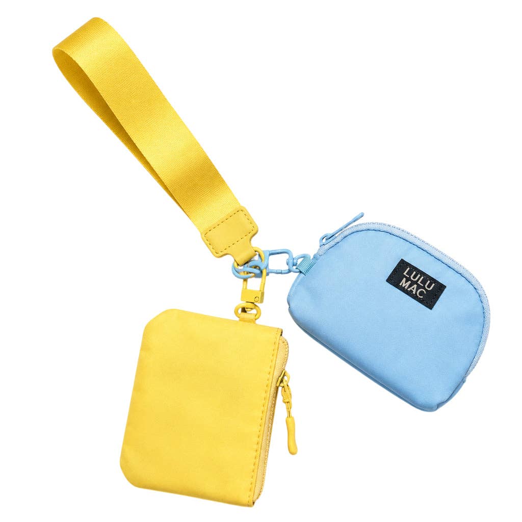 Butter/Light Blue Lulu Mac Wristlet
