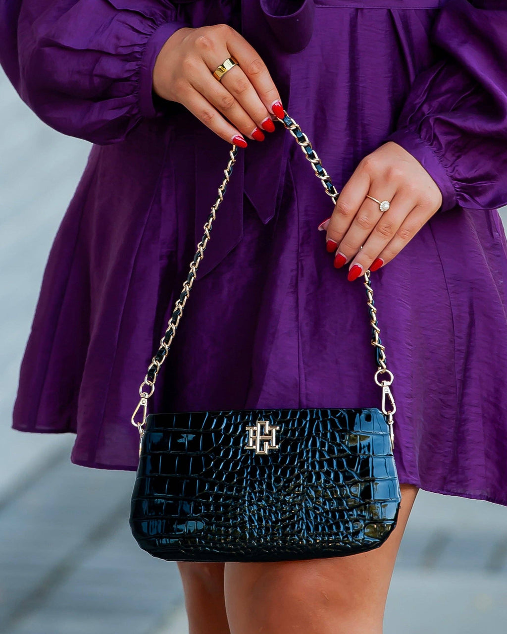 Caroline Hill- Livi Crossbody Black Patent