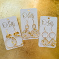 Gold Glitter Acrylic Dangle Earrings