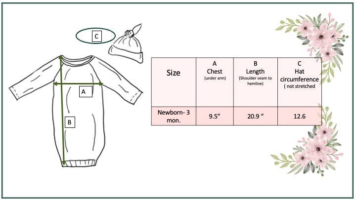 Blue Sailboat Baby Gown and Hat Set