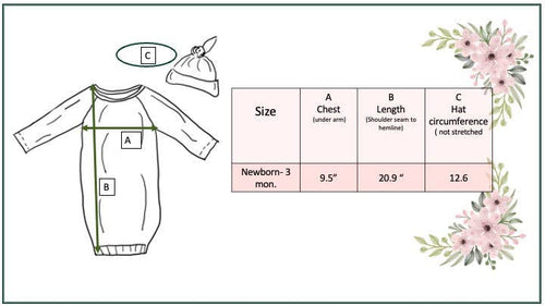 Blue Sailboat Baby Gown and Hat Set